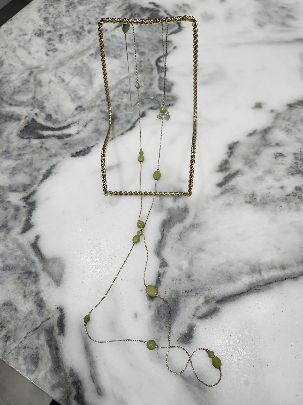 DARIAS Delicate Green Bead Station Necklace - Women's Jewelry